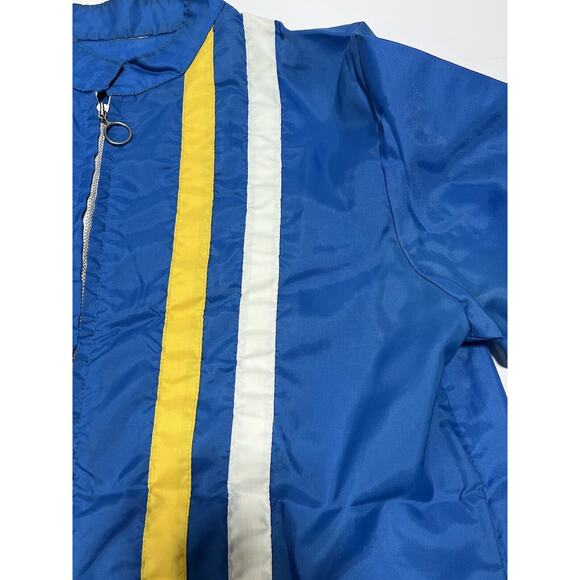 VINTAGE BELL SYSTEM BLUE YELLOW WHITE RACING JACKET SIZE MEDIUM FLEECE LINED - Picture 6 of 10
